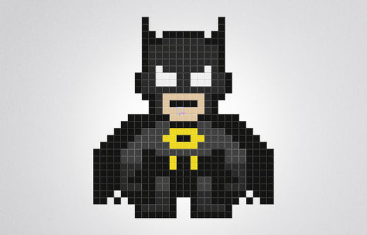 super-héros pixel art déco murale