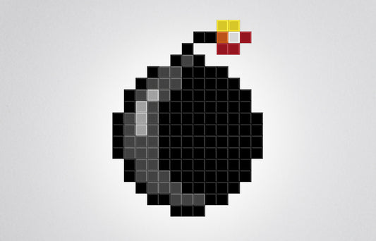 mosaïque pixel art bombe noire