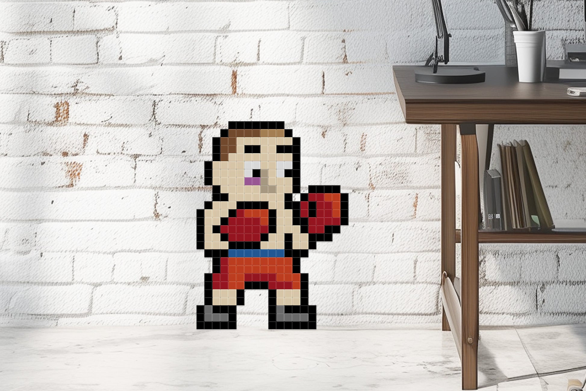 décoration murale boxeur pixel art