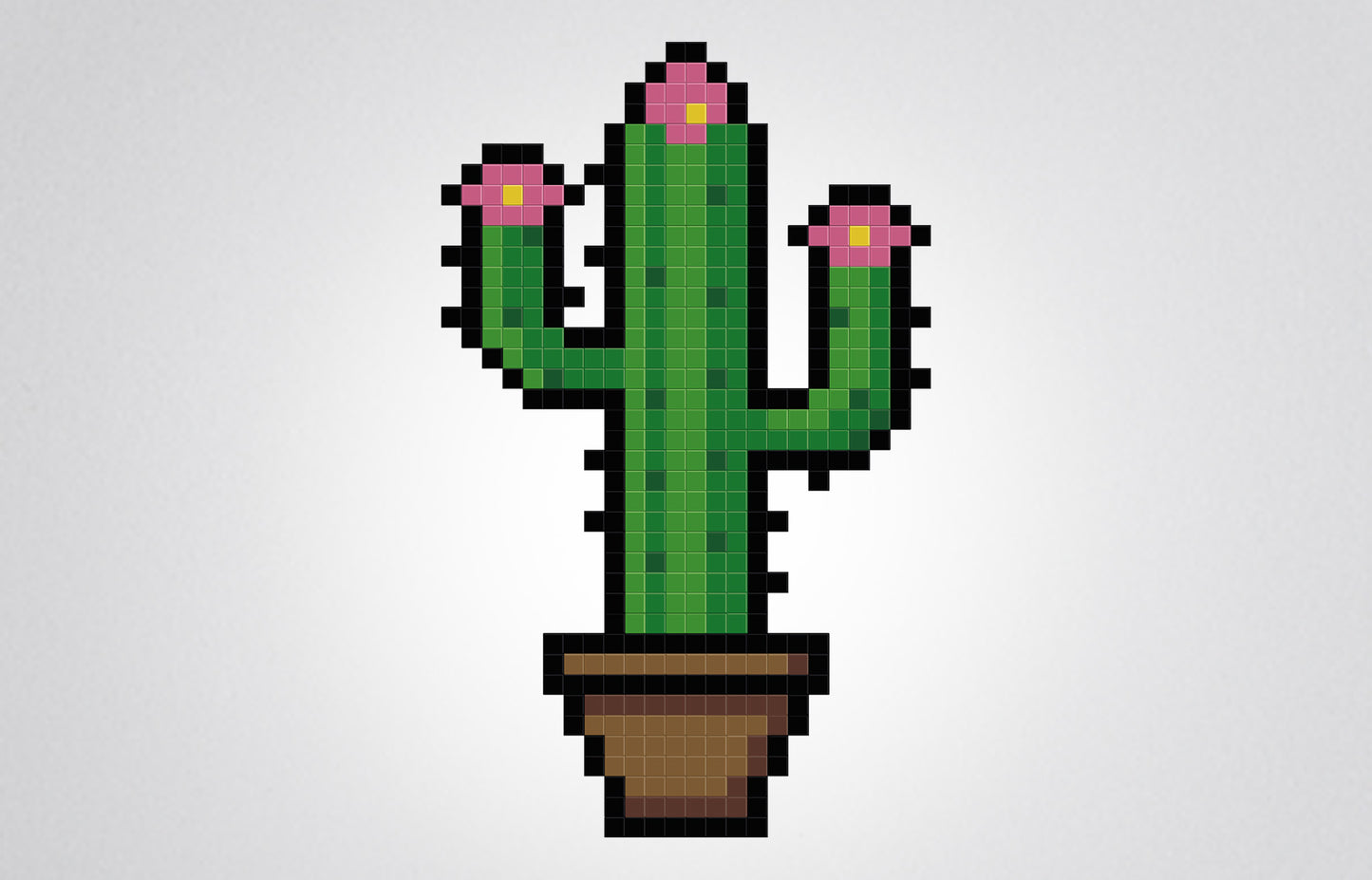 mosaïque pixel art cactus vert