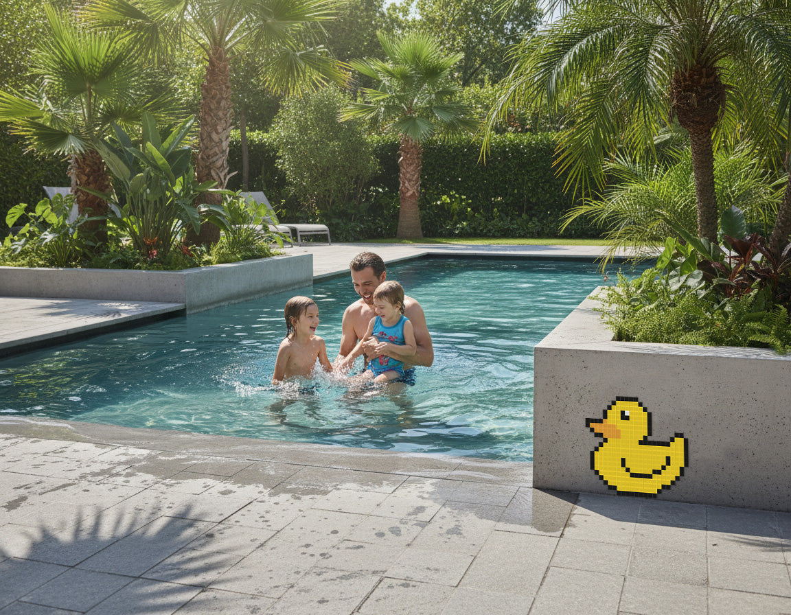 pixel art canard piscine