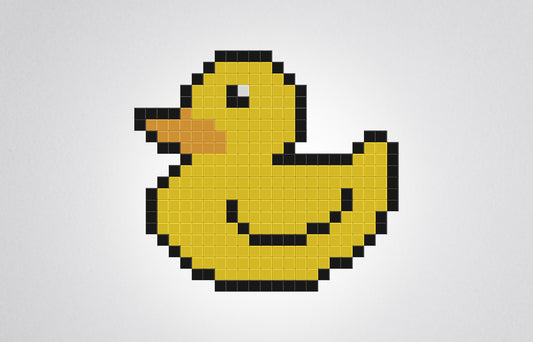 mosaïque pixel art canard