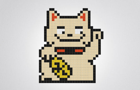 mosaïque pixel art maneki neko