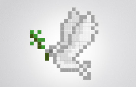 mosaïque pixel art colombe de la paix