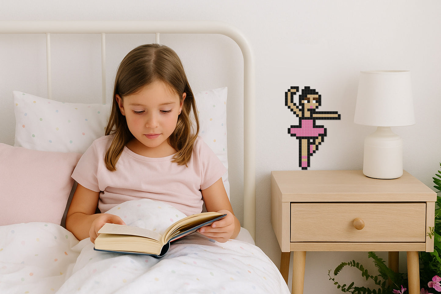 décoration murale pixel art danseuse chambre enfant
