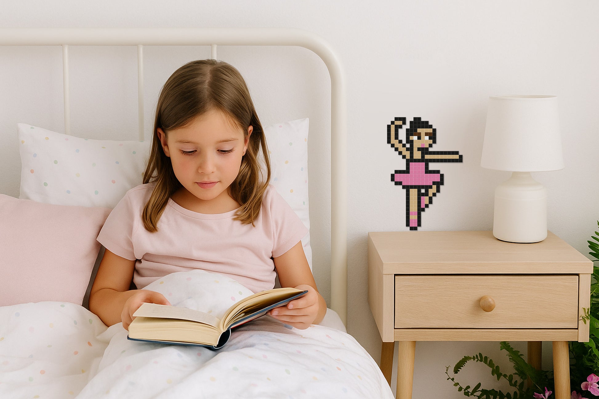 décoration murale pixel art danseuse chambre enfant