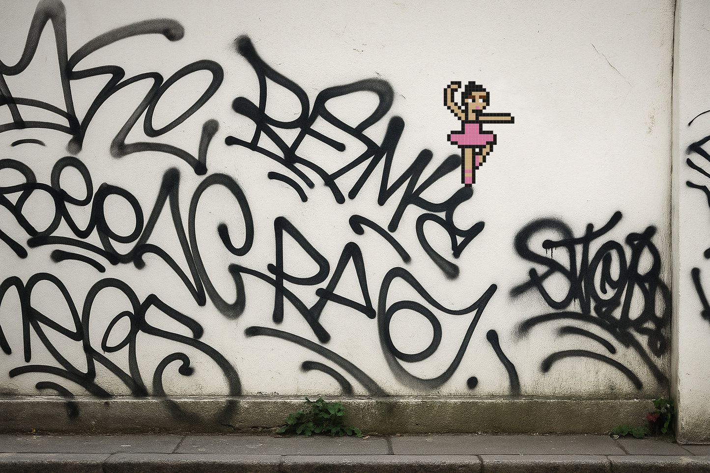 street art pixel art danseuse