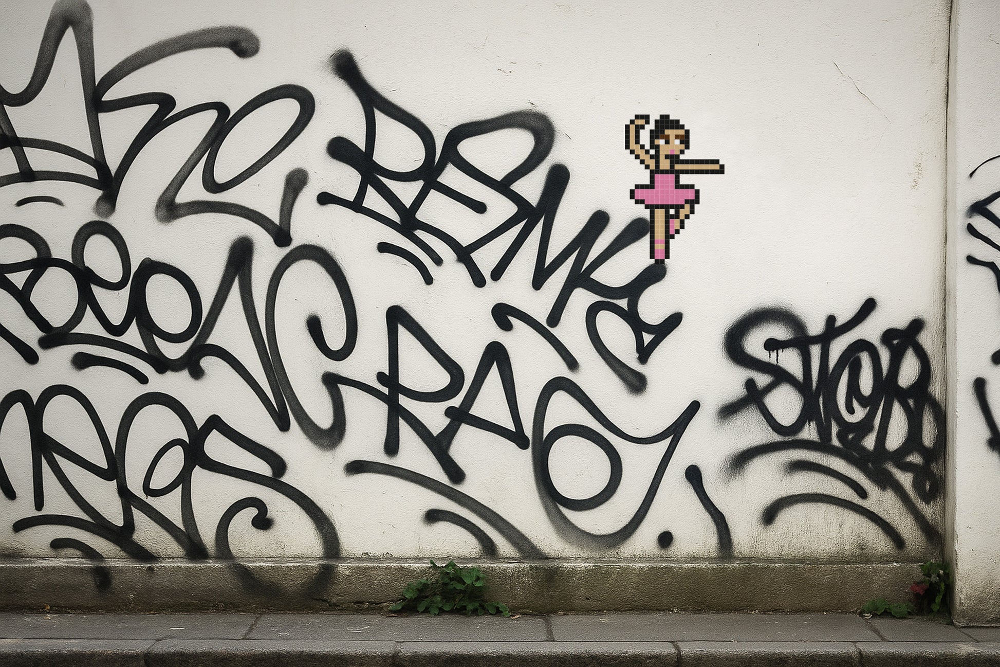 street art pixel art danseuse