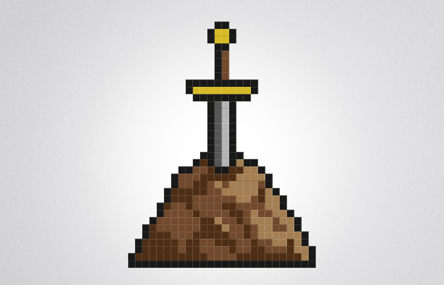 mosaïque pixel art épée excalibur