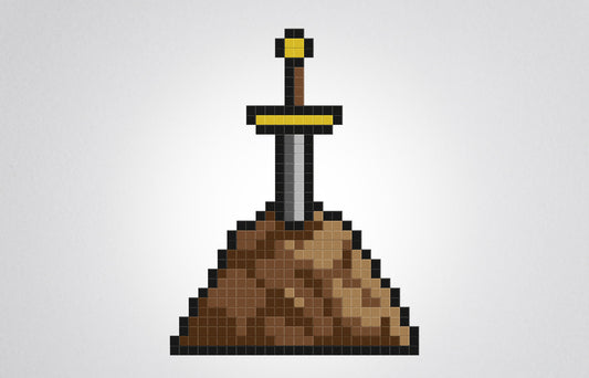 mosaïque pixel art épée excalibur
