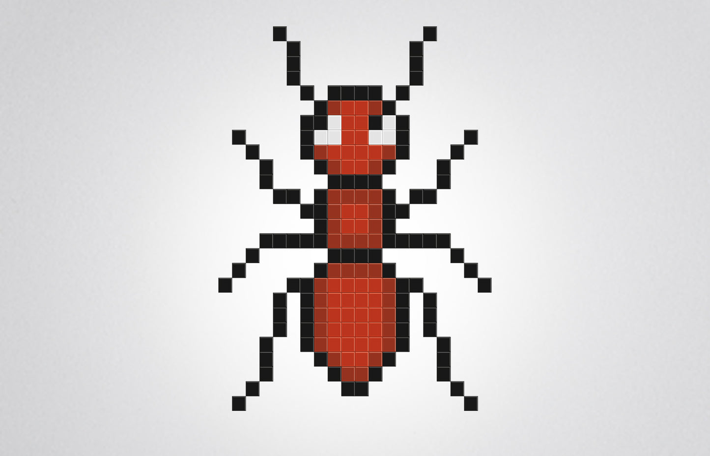 mosaïque pixel art fourmi rouge