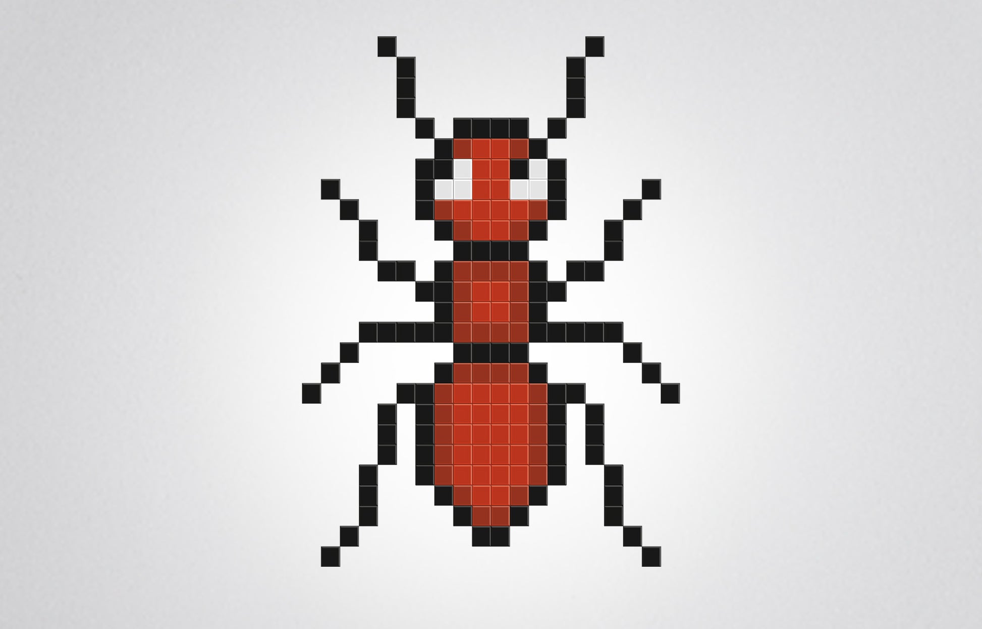 mosaïque pixel art fourmi rouge