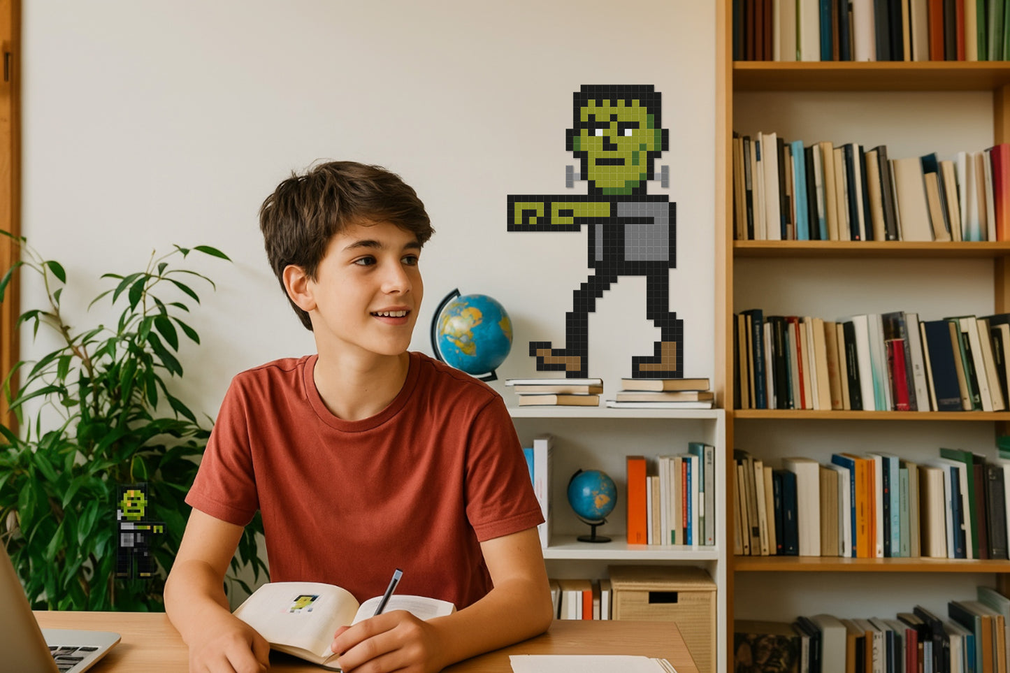 pixel art frankenstein décoration murale chambre