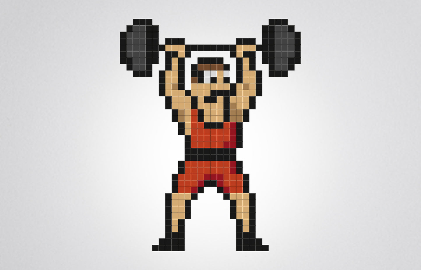 mosaïque pixel art haltérophile
