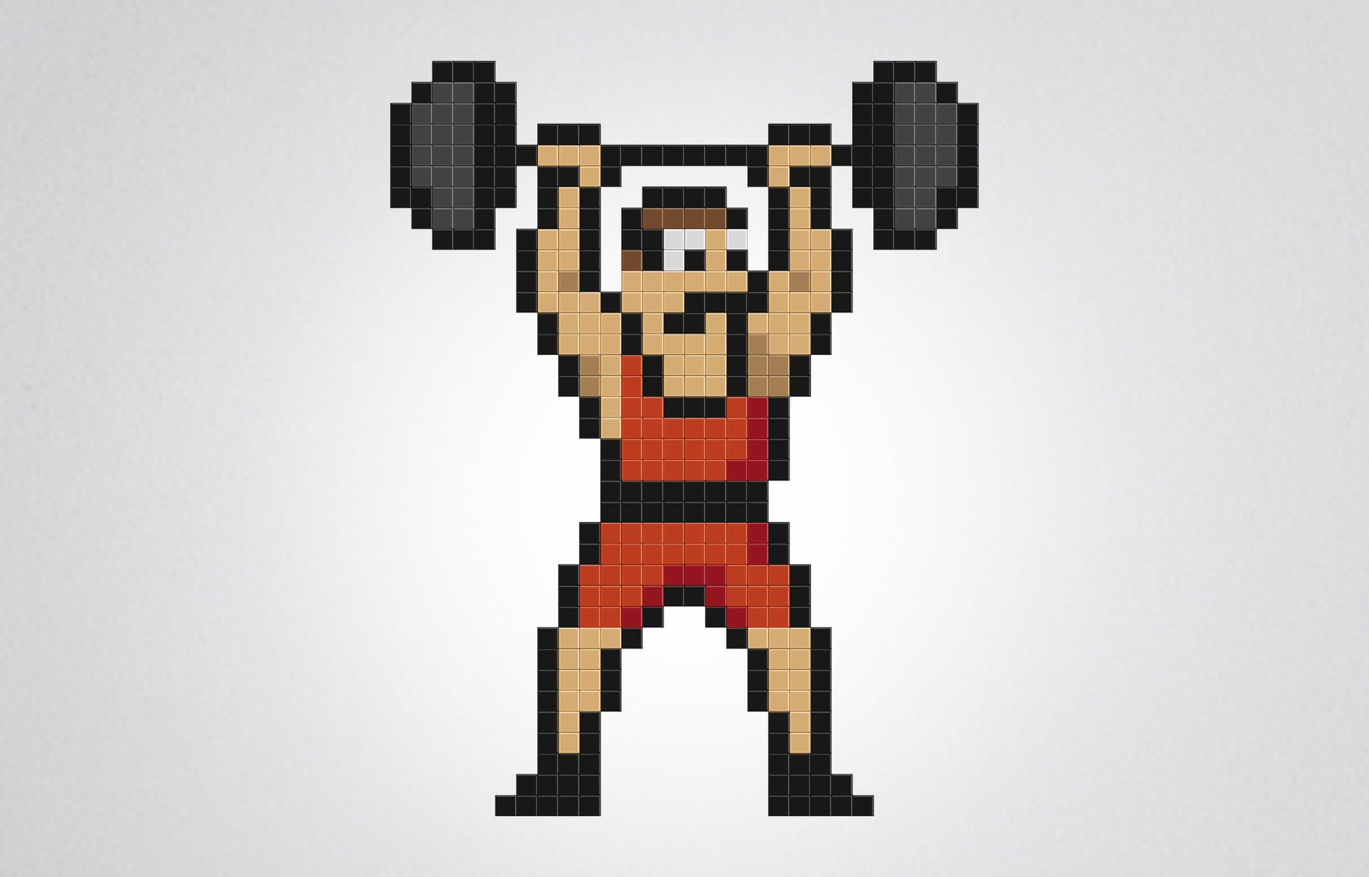 mosaïque pixel art haltérophile