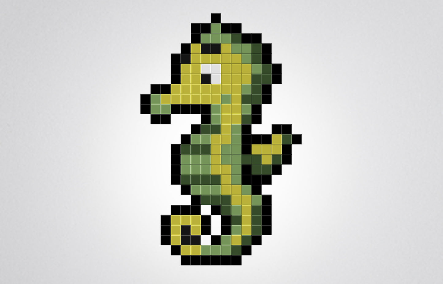 hippocampe mosaïque pixel art
