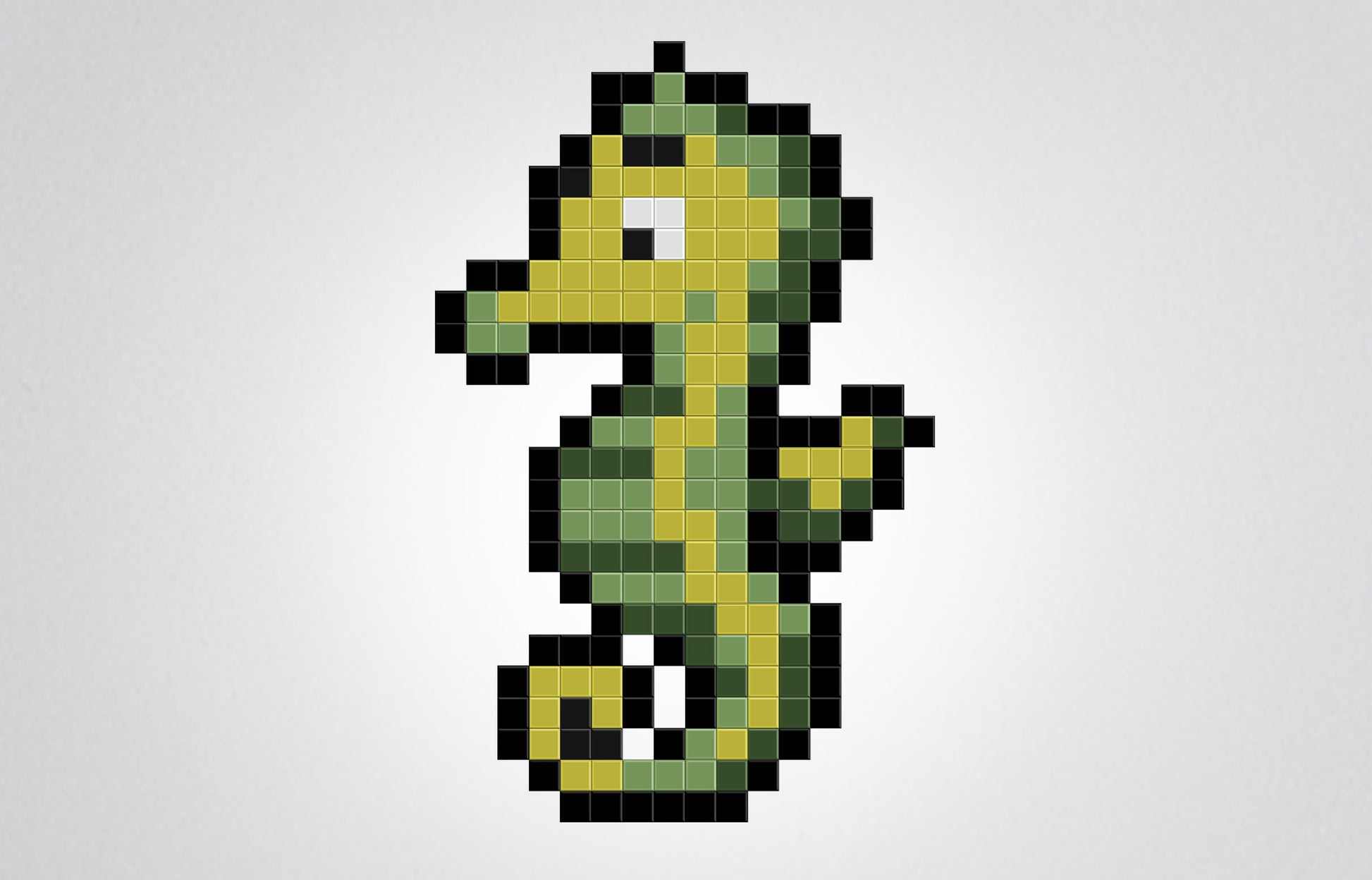 hippocampe mosaïque pixel art