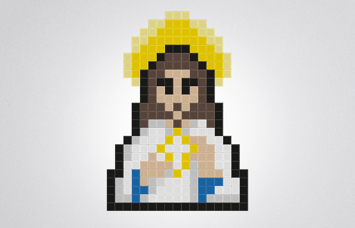 portrait Jésus mosaïque pixel art