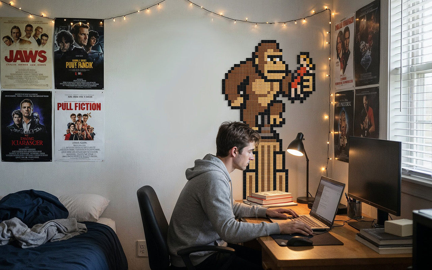 décoration murale pixel art gorille Kong