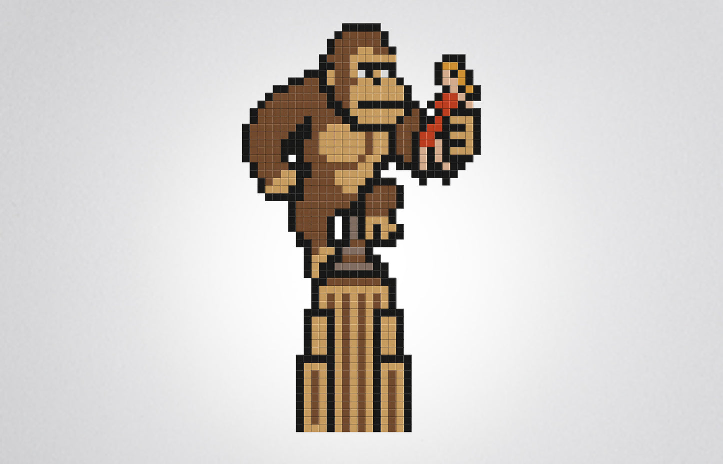mosaïque pixel art gorille géant