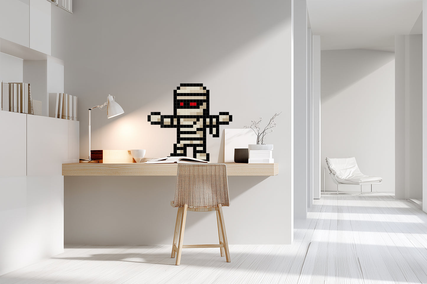 Pixel art momie décoration bureau