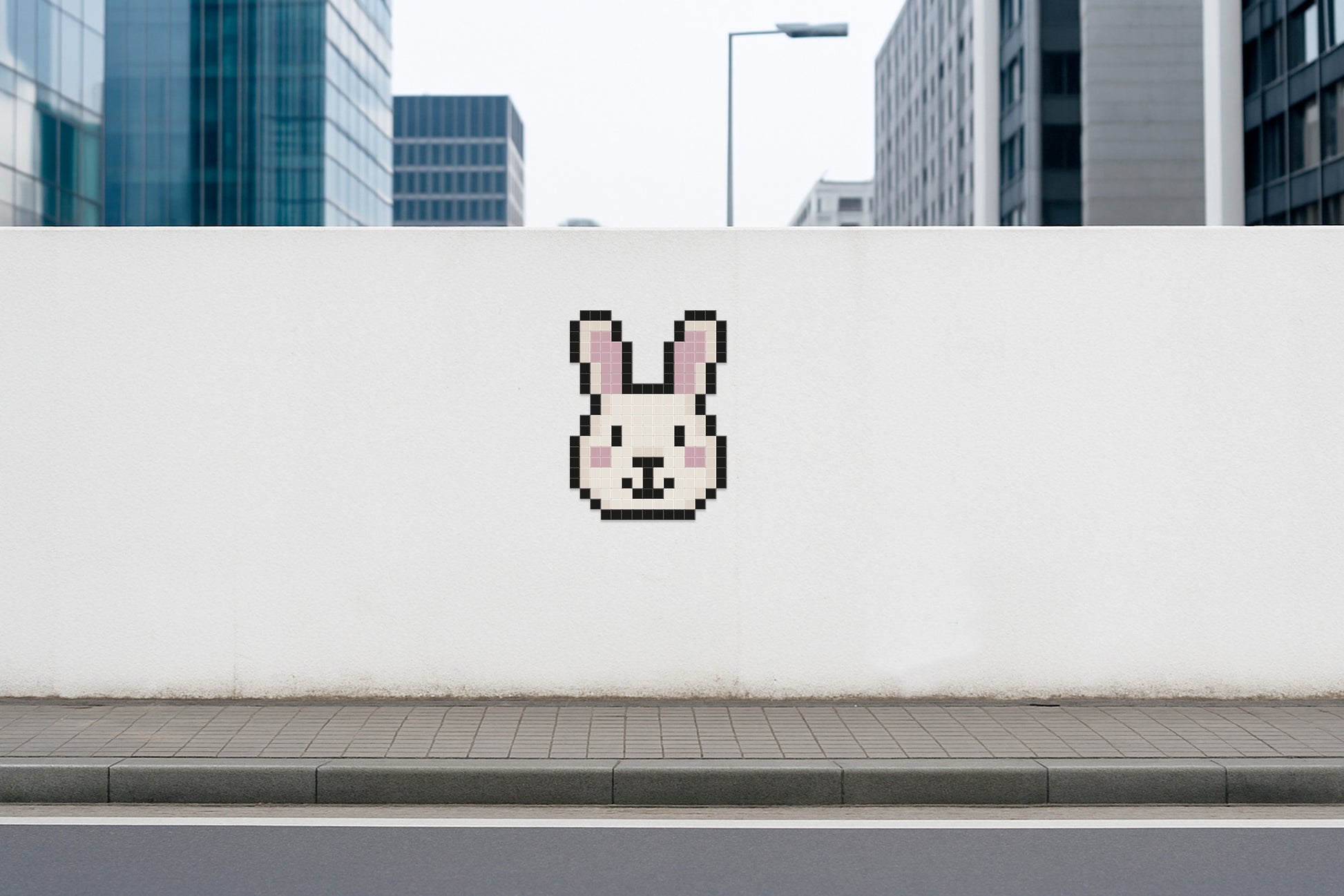 street art lapin pixel art