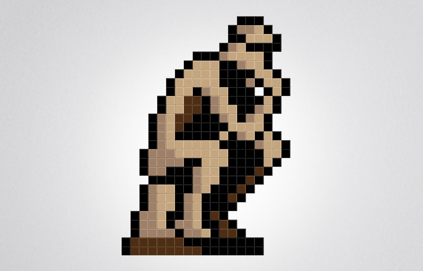 penseur de Rodin pixel art mosaïque déco murale