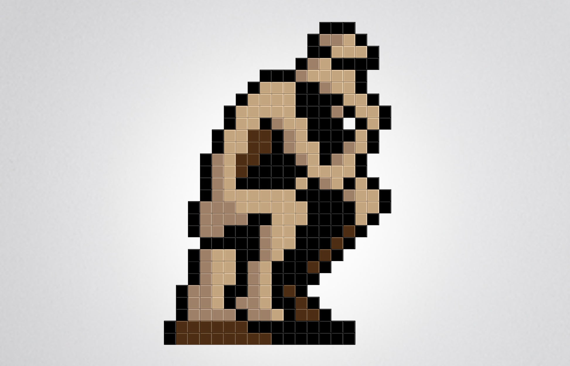 penseur de Rodin pixel art mosaïque déco murale