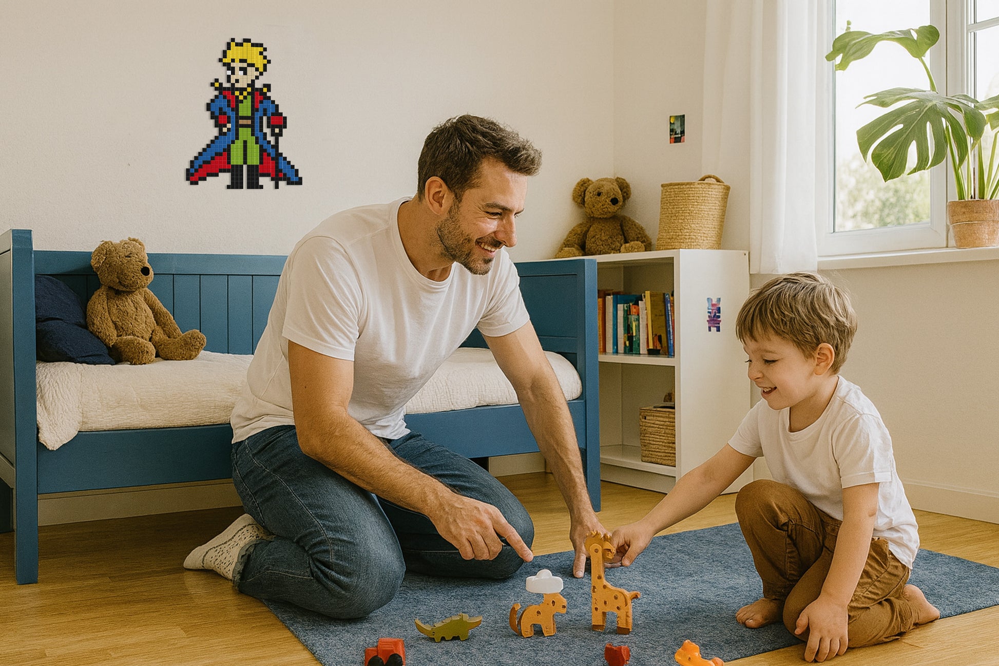 décoration murale pixel art petit prince chambre enfant