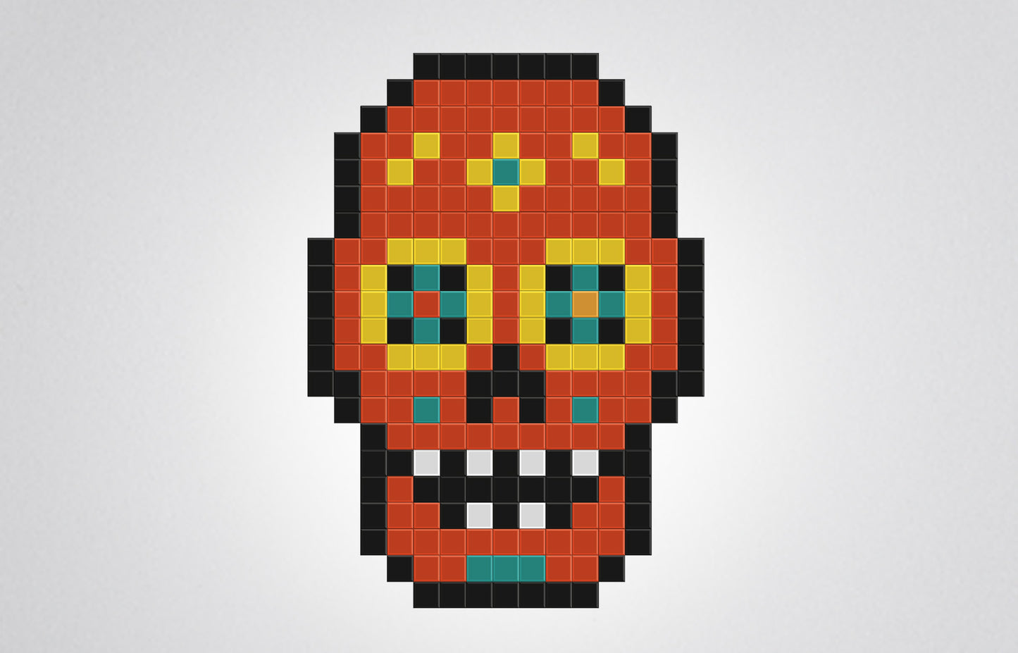crâne mexicain pixel art mosaïque