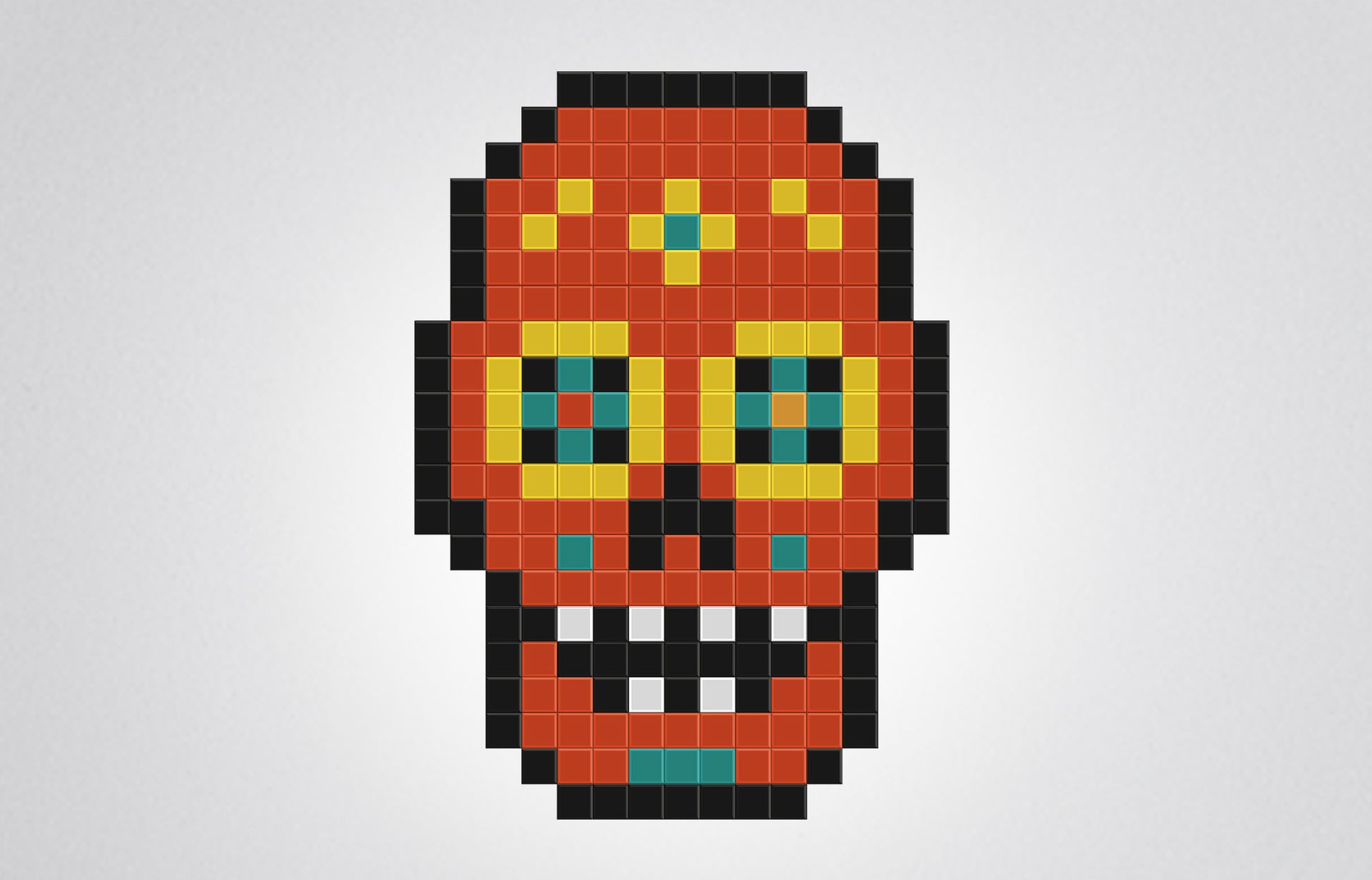 crâne mexicain pixel art mosaïque