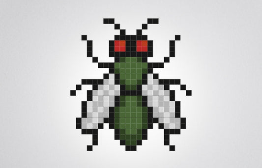 mosaïque pixel art mouche