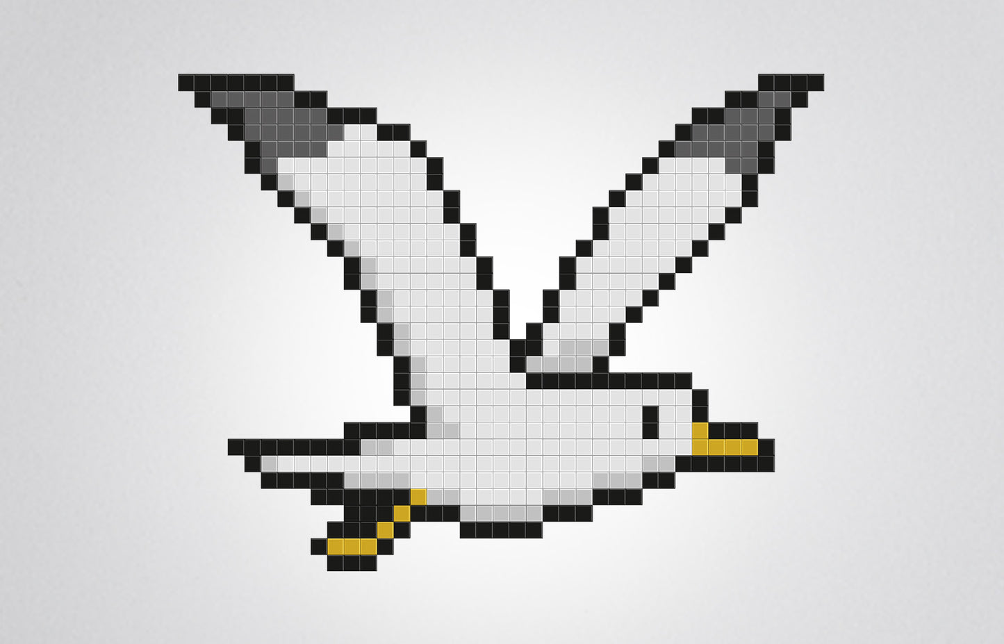 mosaïque pixel art mouette