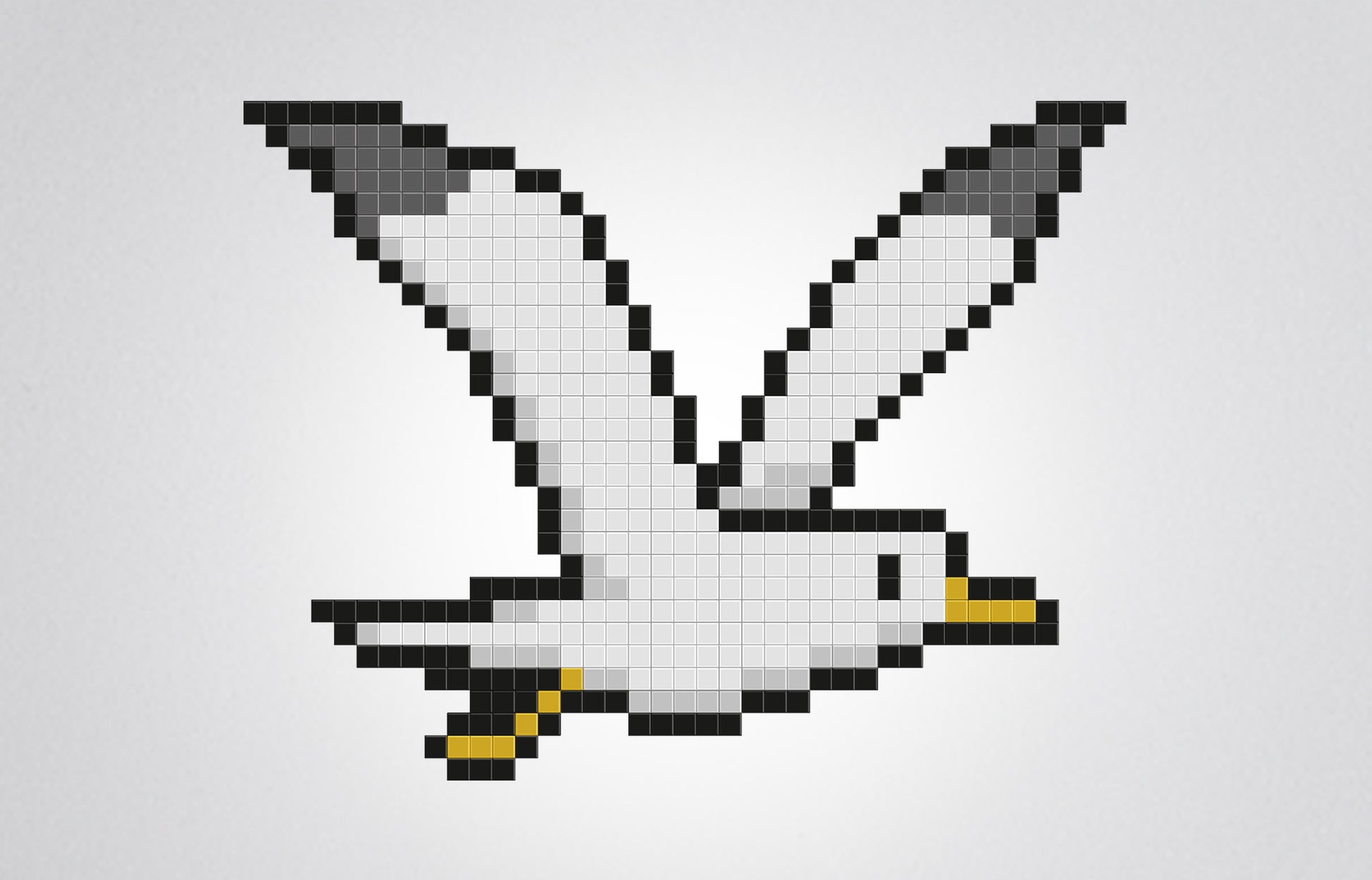 mosaïque pixel art mouette
