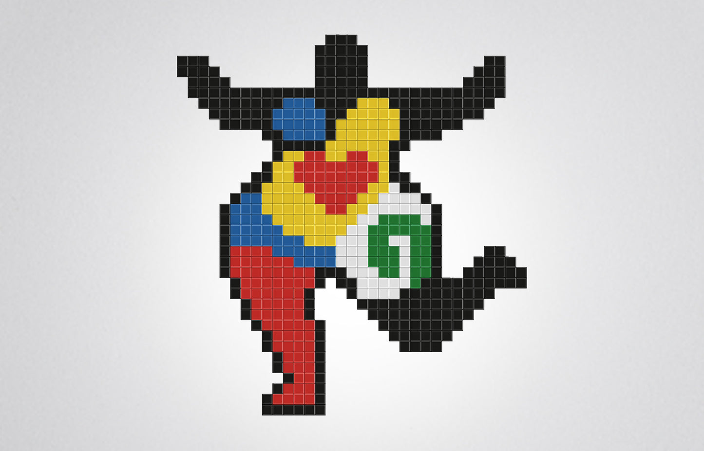 mosaïque pixel art personnage coloré