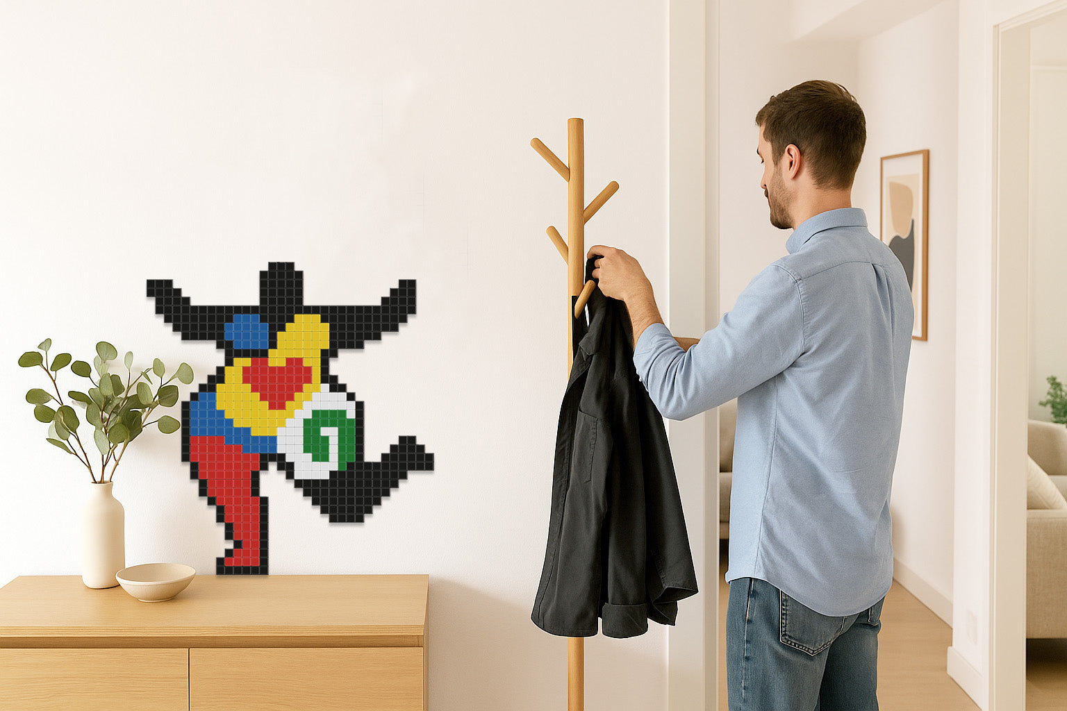 mosaïque pixelisée décoration entrée