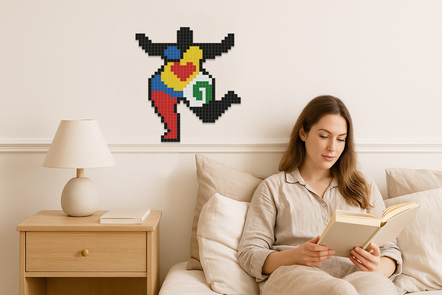 mosaïque pixelisée décoration chambre