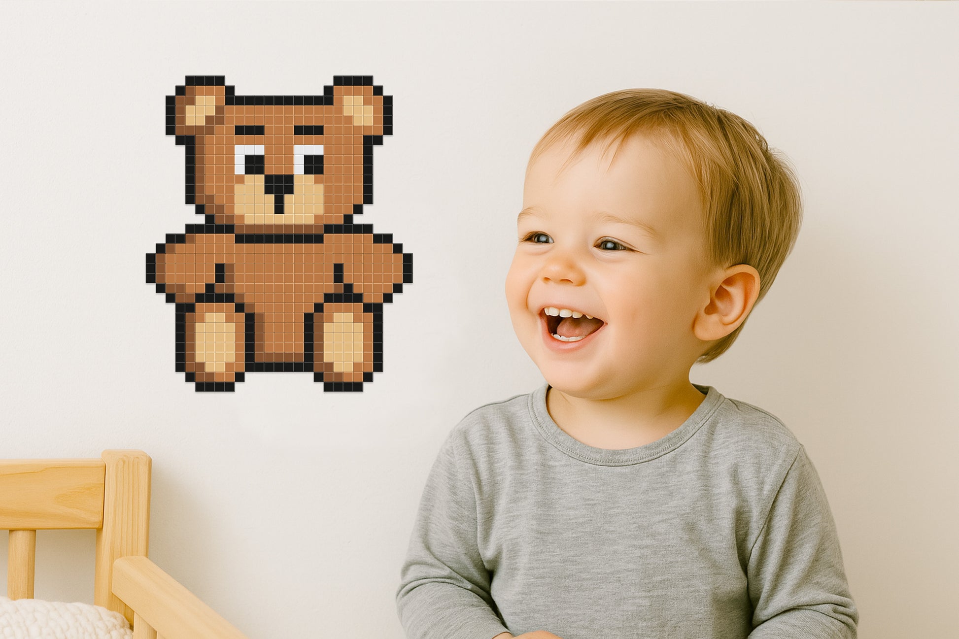 décoration murale ours pixel art