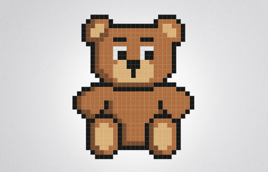 mosaïque pixel art ours en peluche