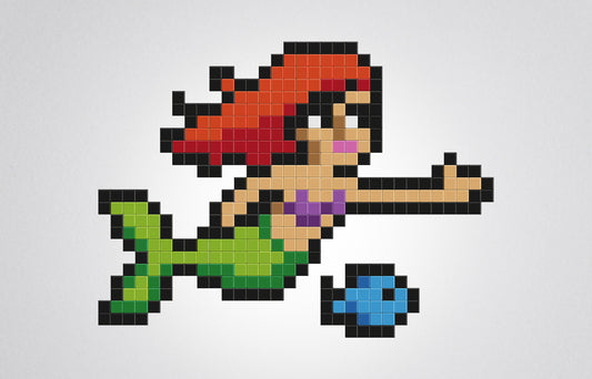 mosaïque pixel art petite sirène