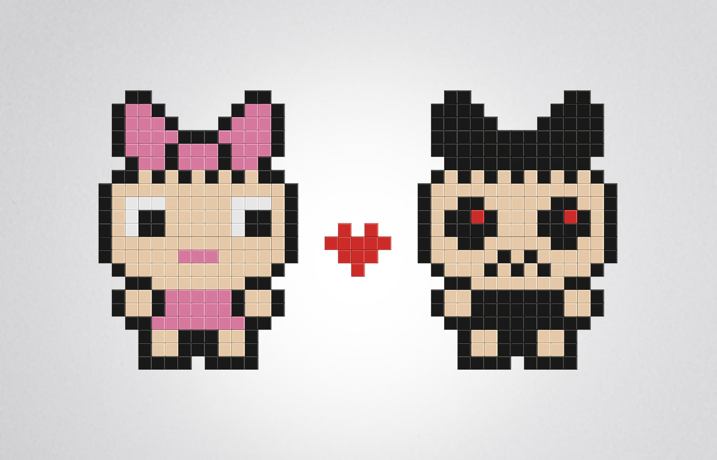mosaïque pixel art petit monstre pink