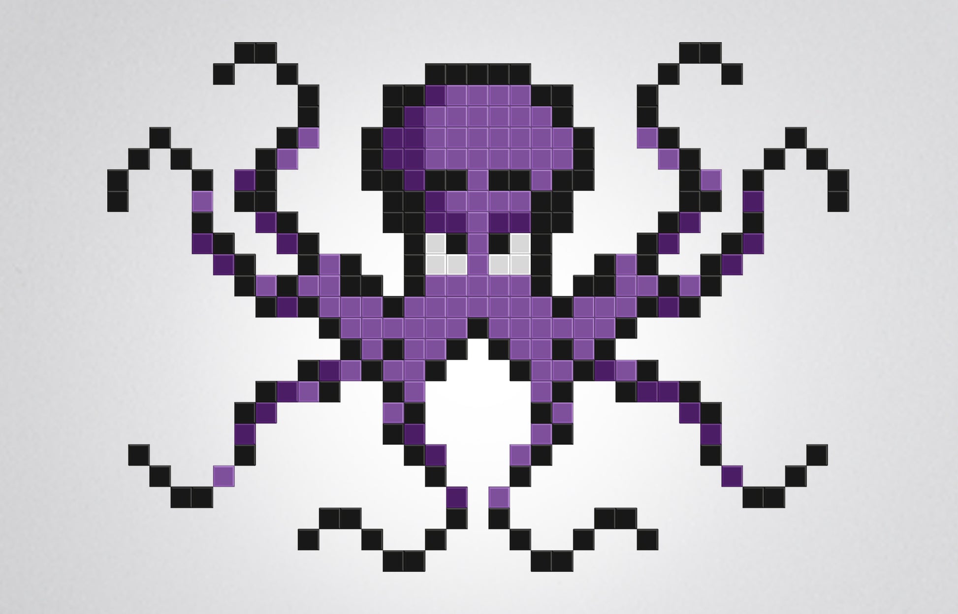 pieuvre pixel art mosaïque