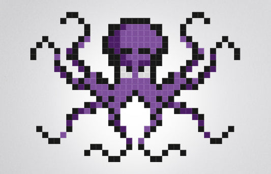 pieuvre pixel art mosaïque