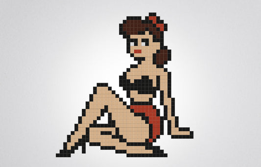 mosaïque pixel art pin-up