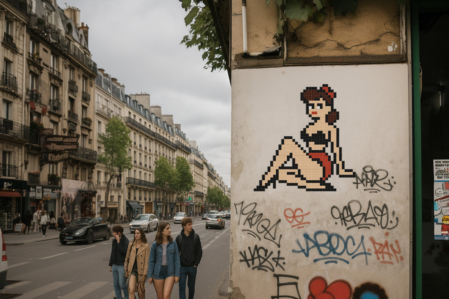 street art pin-up pixel art