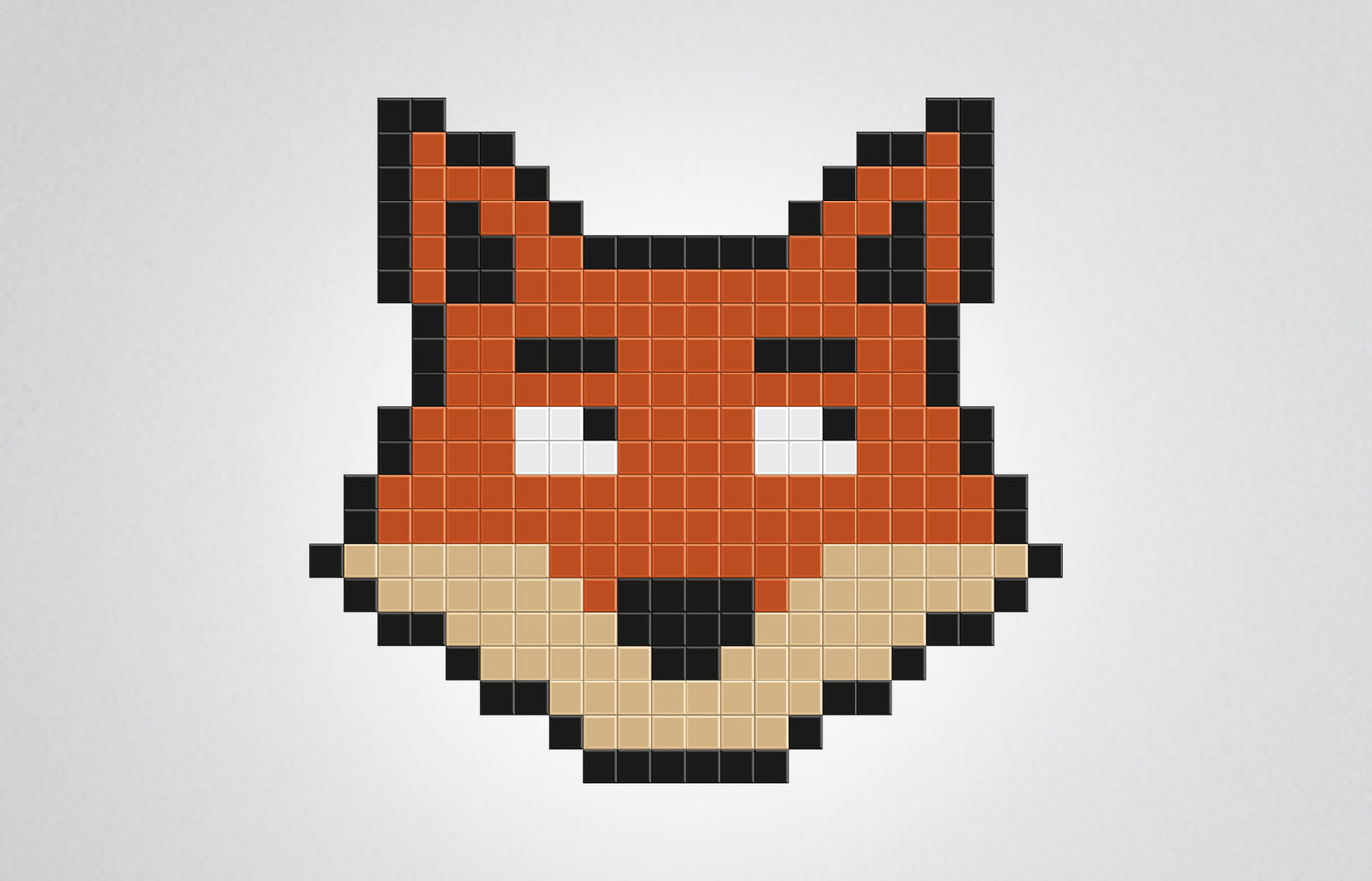 mosaïque pixel art tête de renard