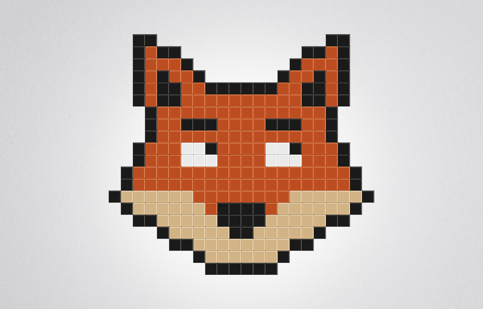 mosaïque pixel art tête de renard