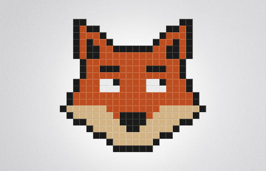 mosaïque pixel art tête de renard