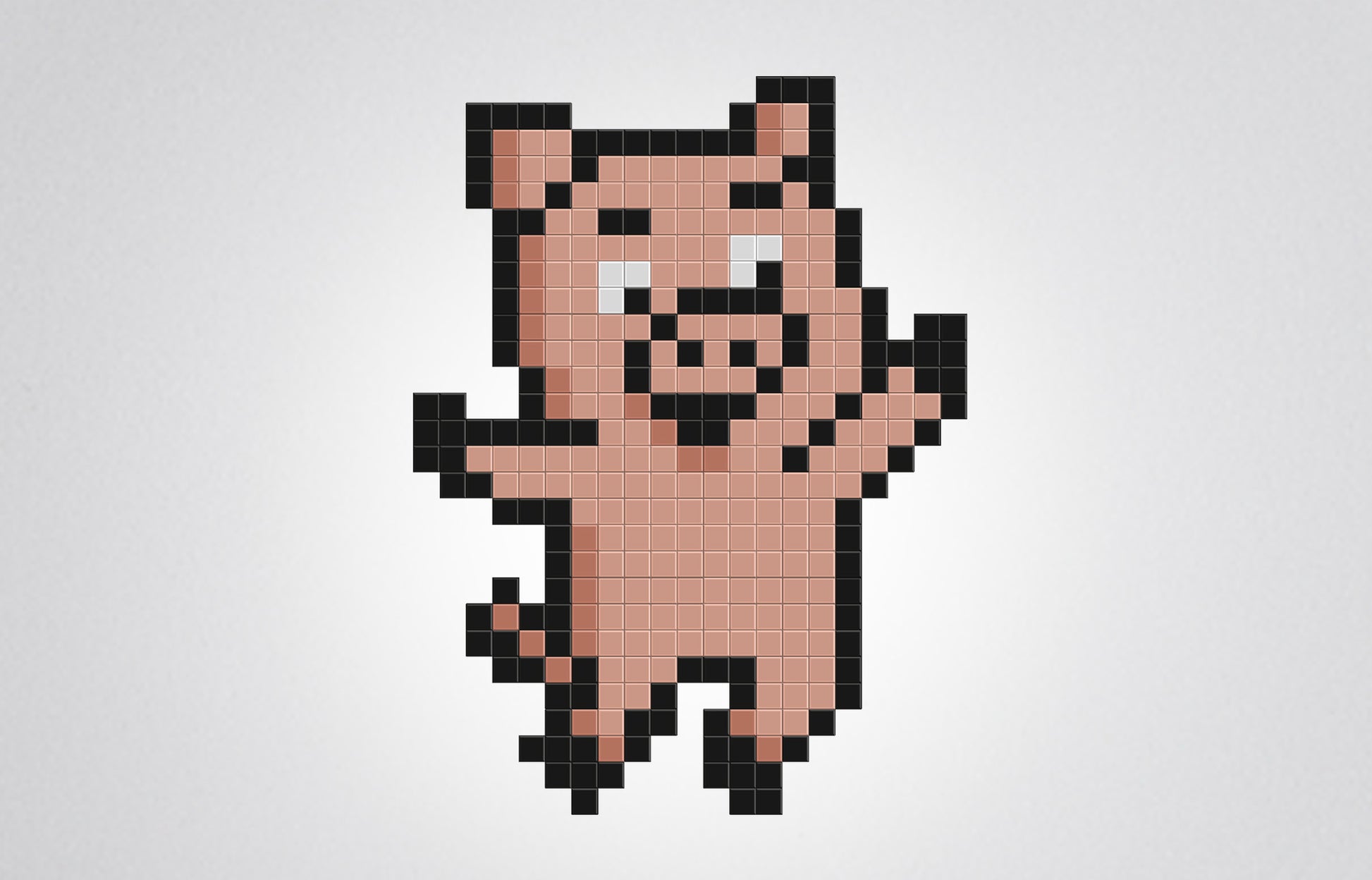 mosaïque pixel art cochon dansant