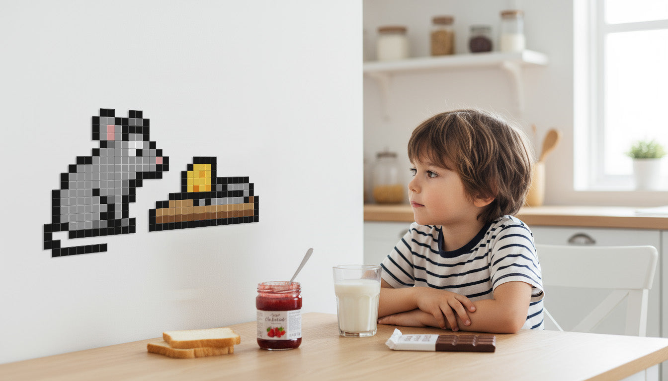 décoration murale pixel art souris